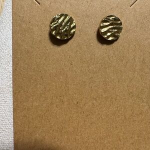 Gold Textured Stud Earrings
